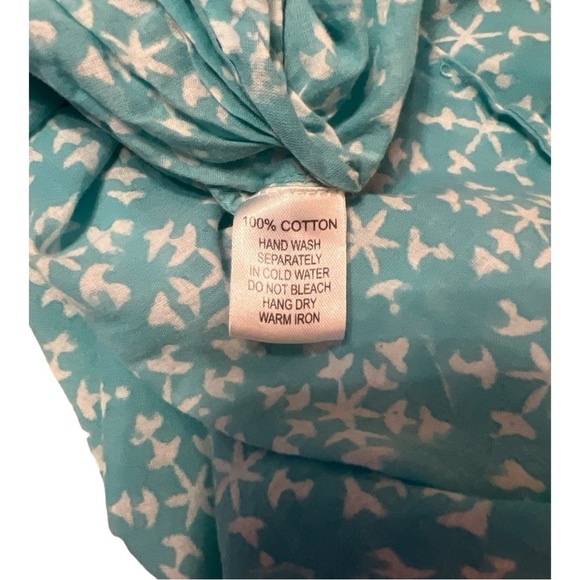 Pax Philomena Blue Button Down Cotton Night Shirt Size Large MA1 - Picture 4 of 4